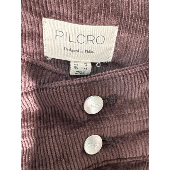 Early 2000s Pilcro Brown Corduroy Midi Skirt Preppy Fall Winter US 14 - Picture 10 of 11